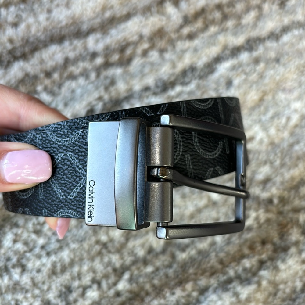 Calvin Klein belt black logo black hardware